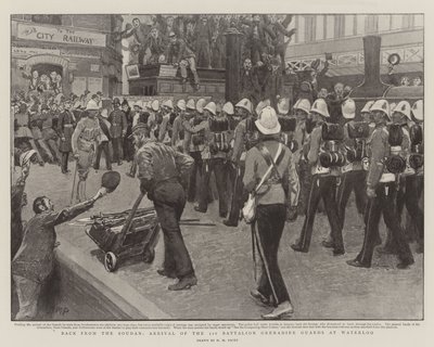 Zurück aus dem Sudan, Ankunft des 1. Bataillons der Grenadier Guards in Waterloo von Henry Marriott Paget